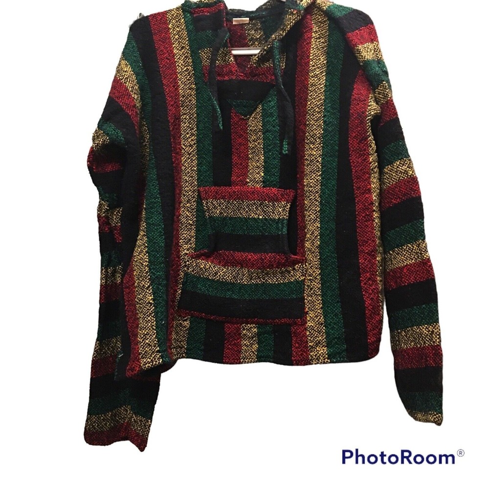 Artesanias F.R. Inc. Men’s Multi colored Woven Top Pullover Hoodie Size XXL Cool